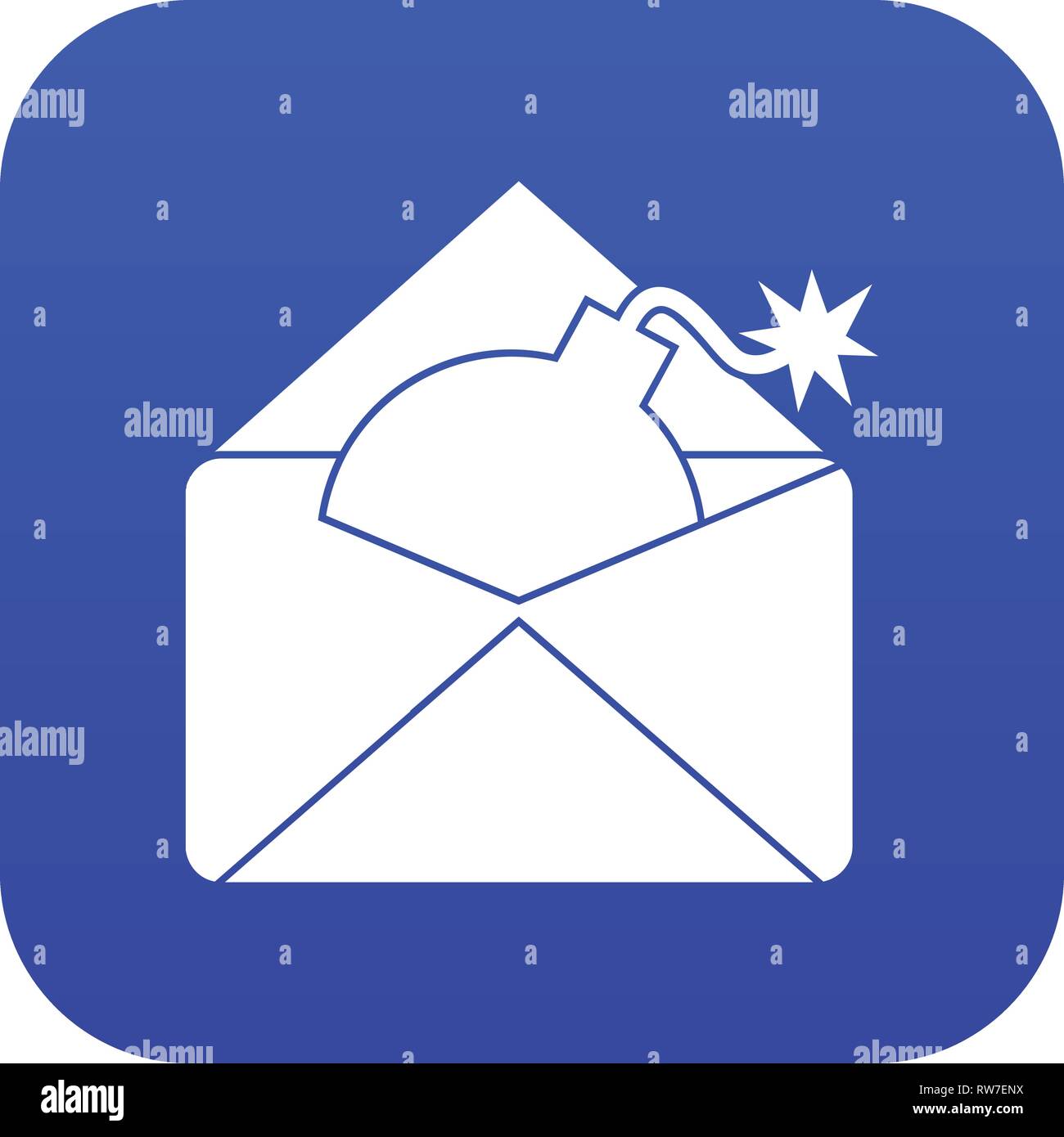 Envelope with bomb icon digital blue Stock Vector Image & Art - Alamy