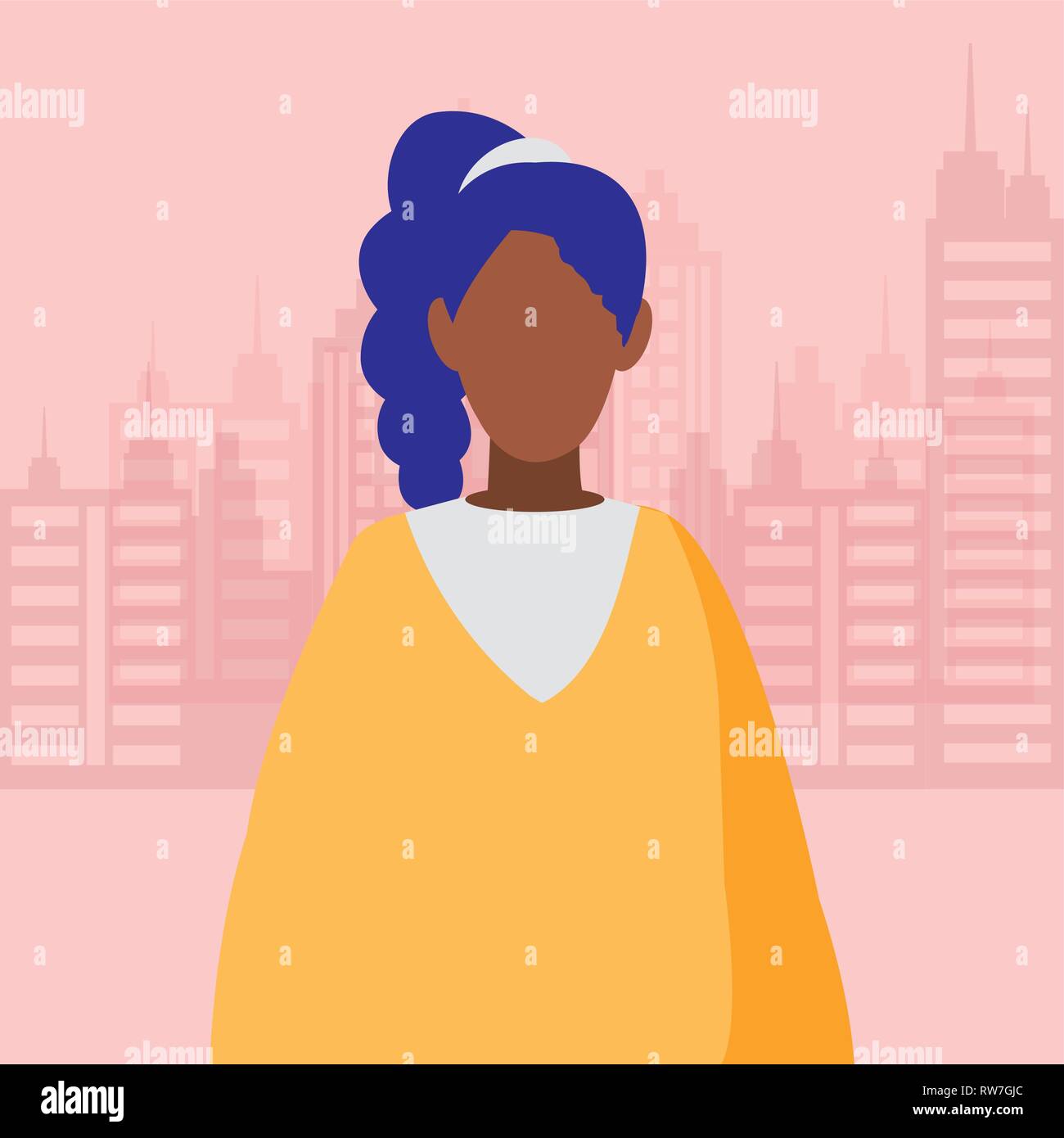 beautiful and young black woman character vector illustration design ...