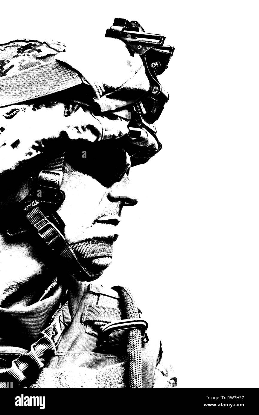 Black and white image of U.S. Marine in uniform Stock Photo - Alamy