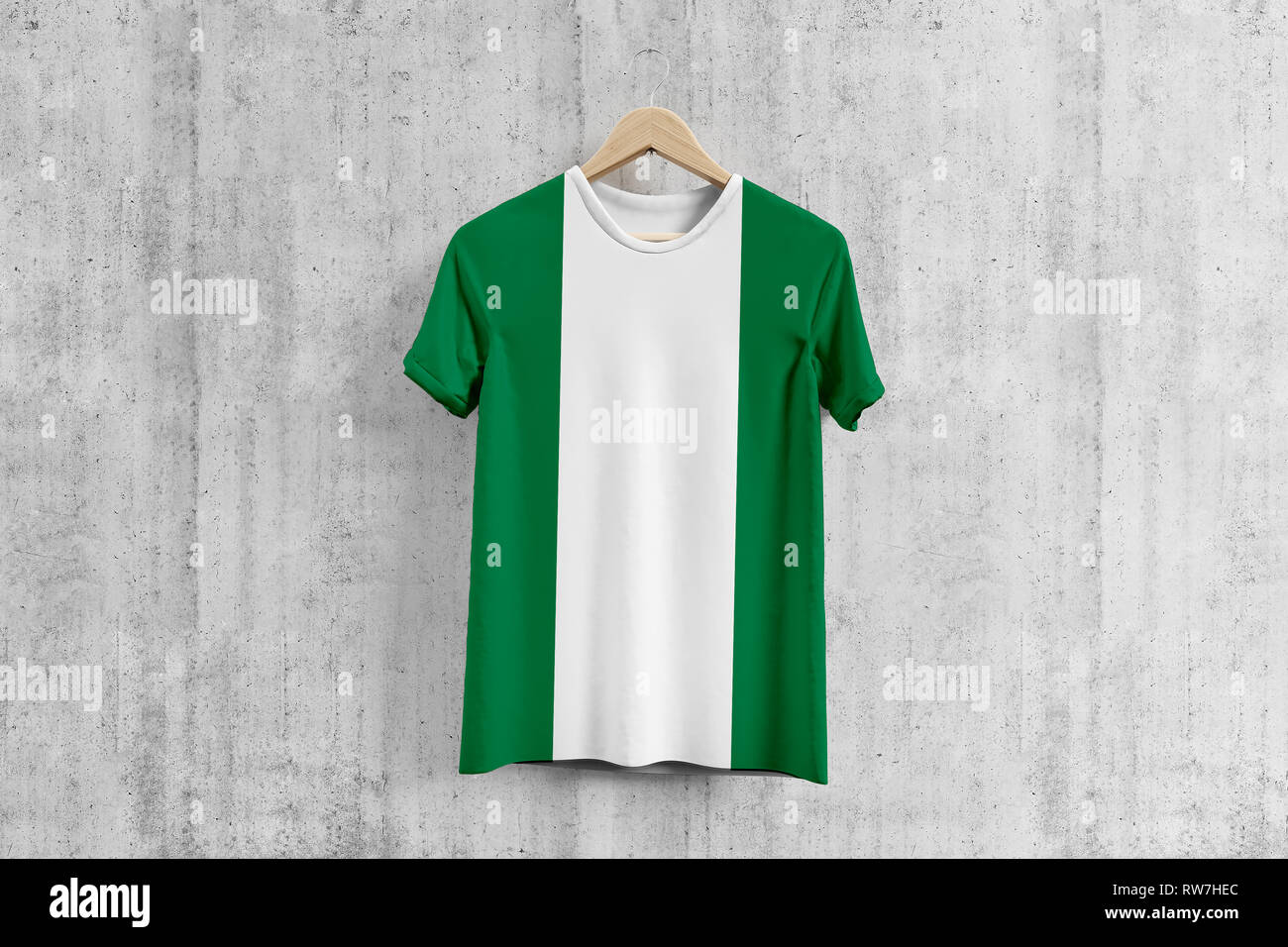 Nigeria flag Tshirt on hanger, Nigerian team uniform design idea for