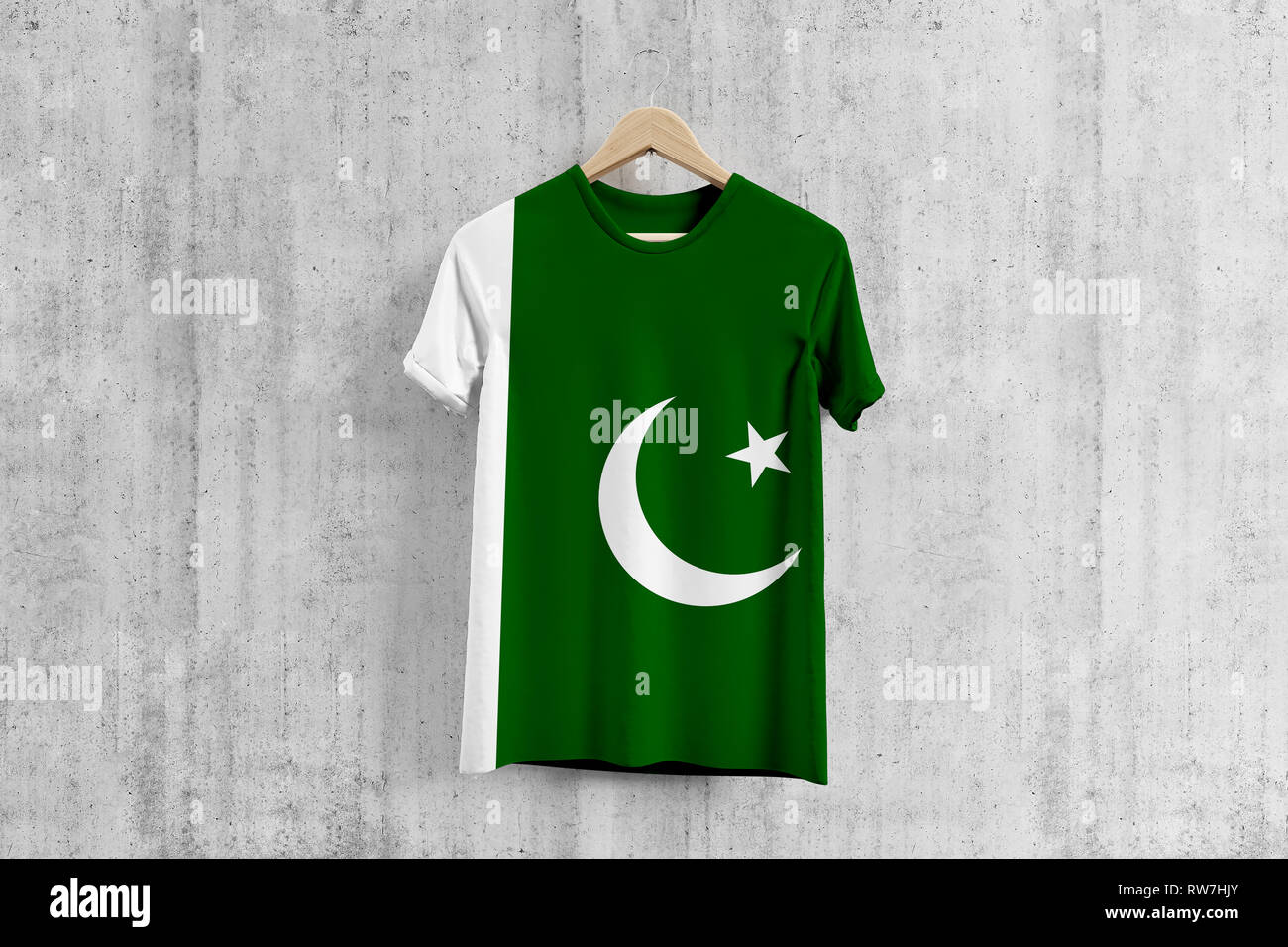 Pakistan flag Tshirt on hanger, Pakistani team uniform design idea for