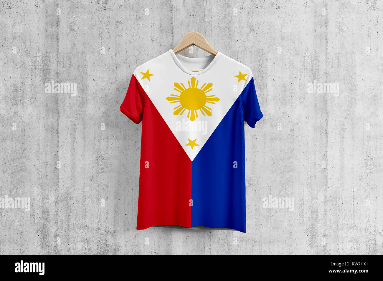 Philippines flag T-shirt on hanger, Filipino team uniform design idea ...