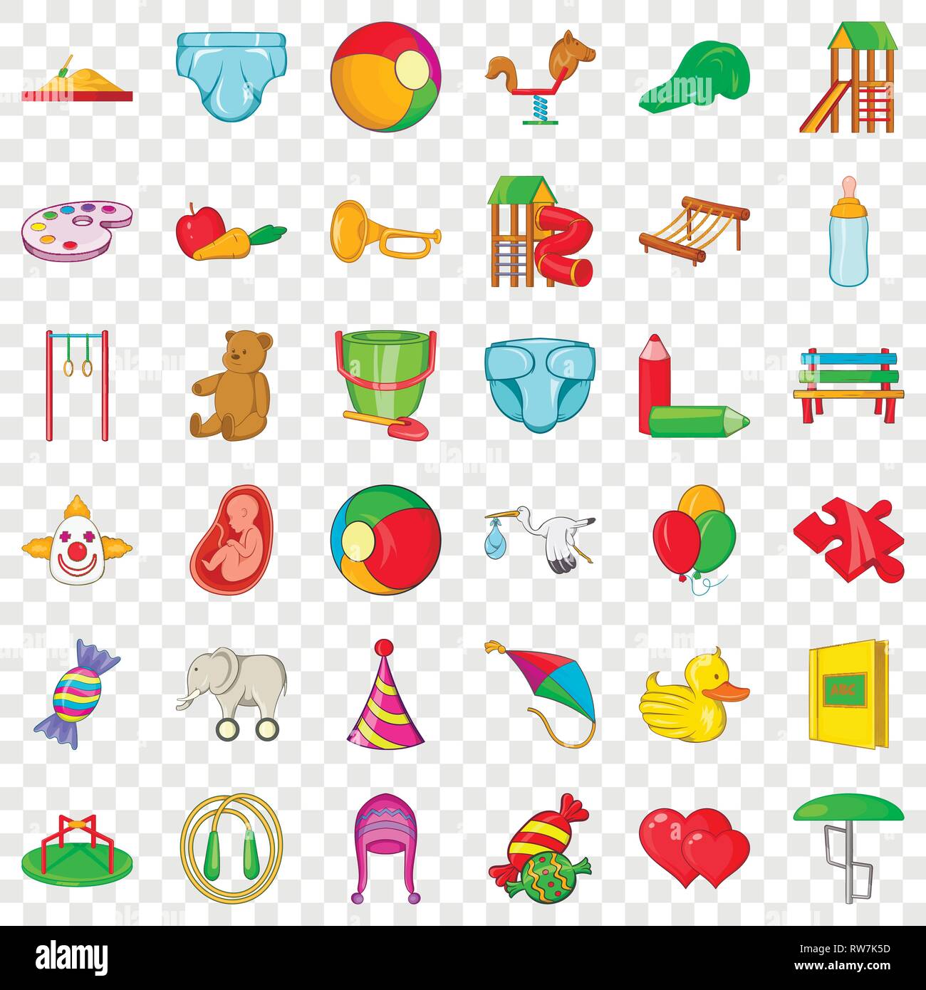 Children icons set, cartoon style Stock Vector Image & Art - Alamy