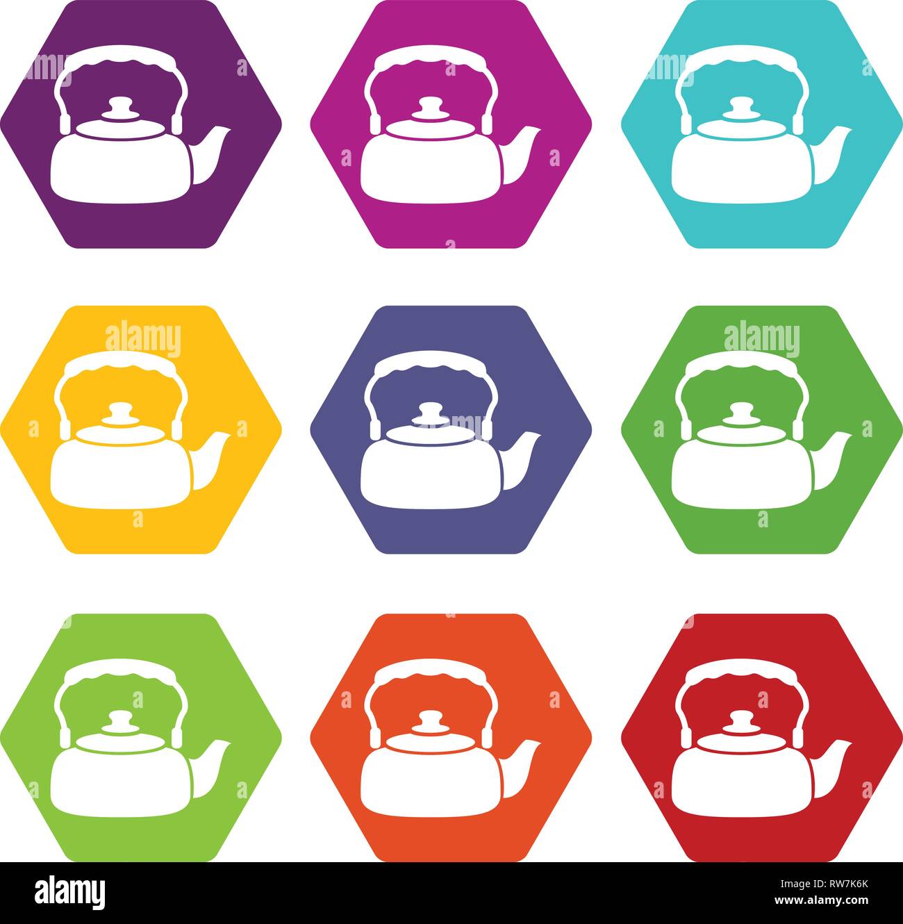 Big teapot icons set 9 vector Stock Vector Image & Art - Alamy