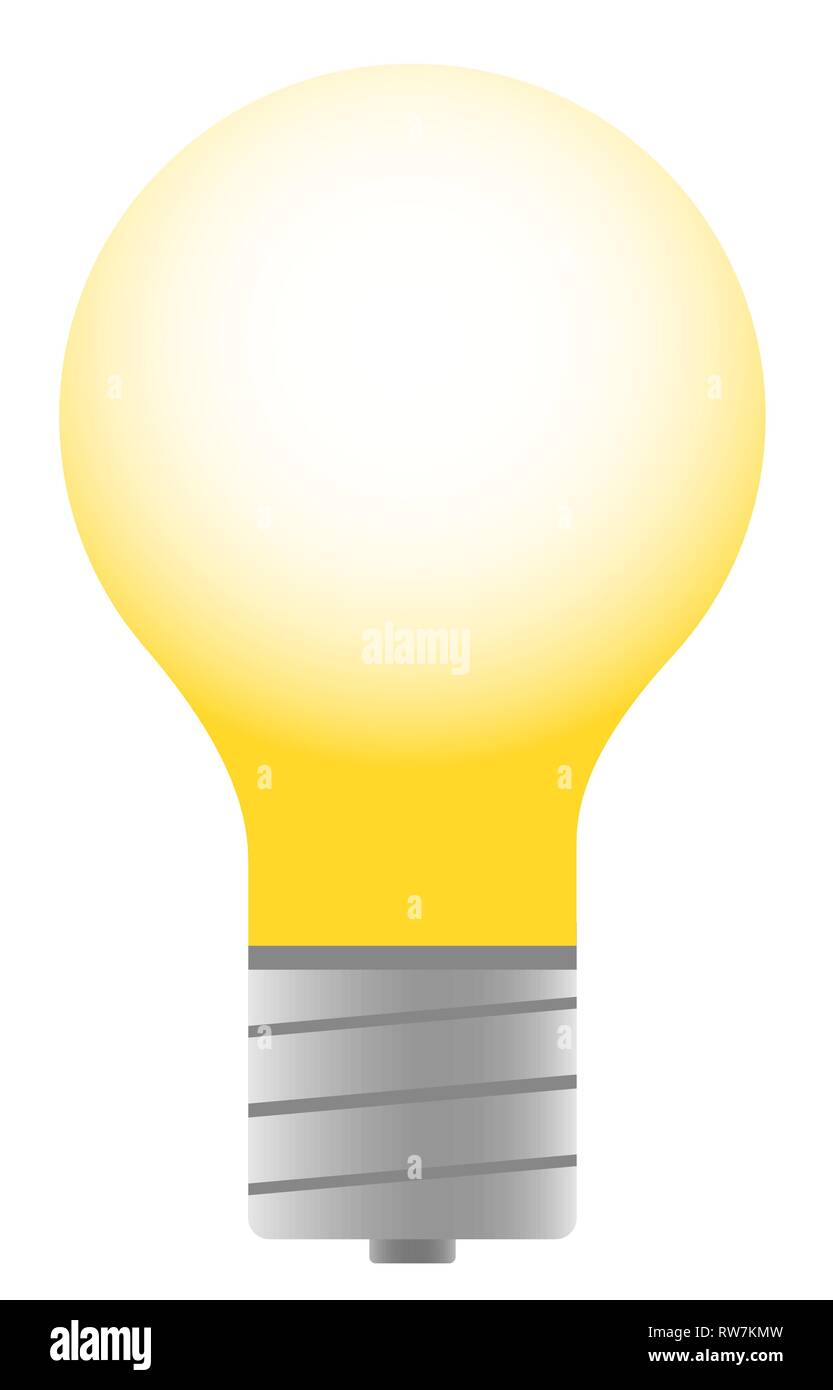 glowing light bulb vector illustration on white Stock Vector