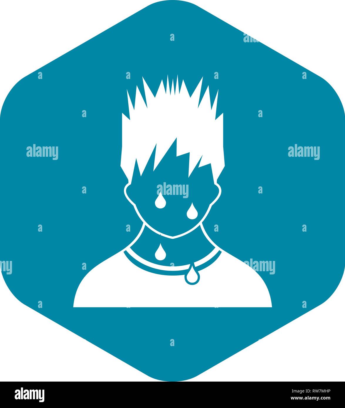 Sweaty man icon, simple style Stock Vector