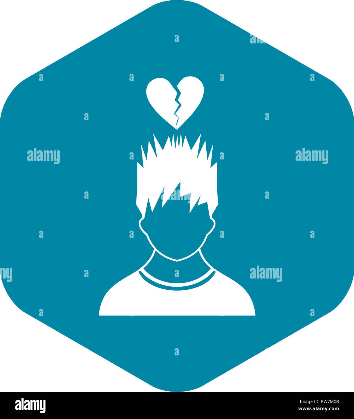 Broken heart icon over hi-res stock photography and images - Alamy