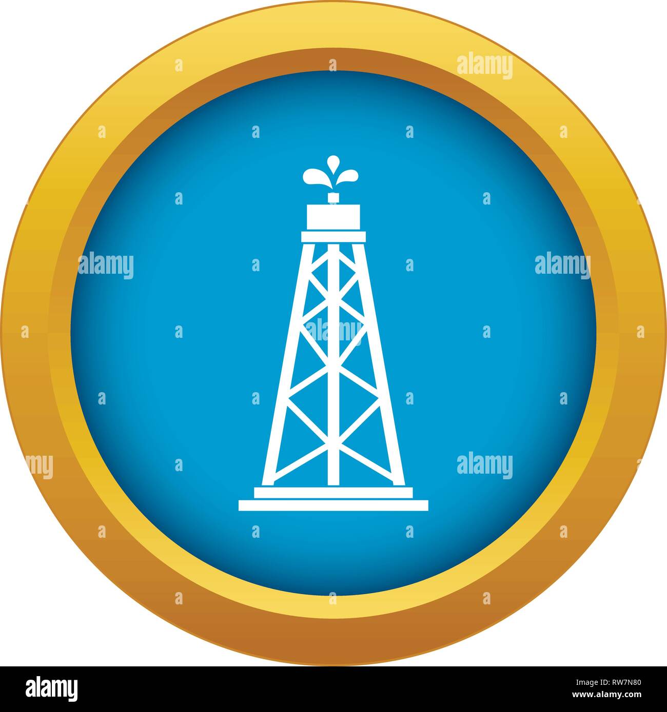 Oil rig icon blue vector isolated Stock Vector Image & Art - Alamy