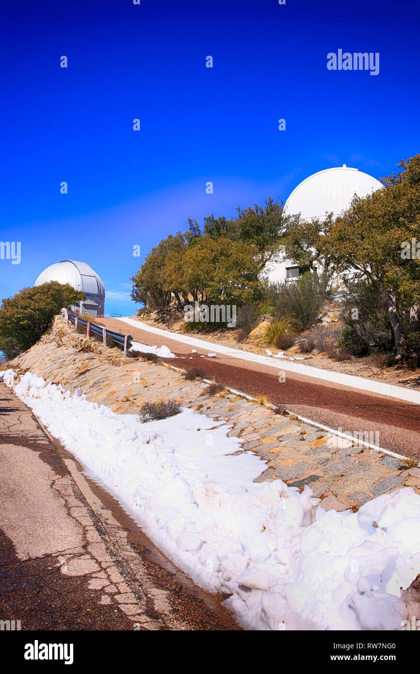 Telescope domes at the Kitt Peak National Observatory in Arizona Stock