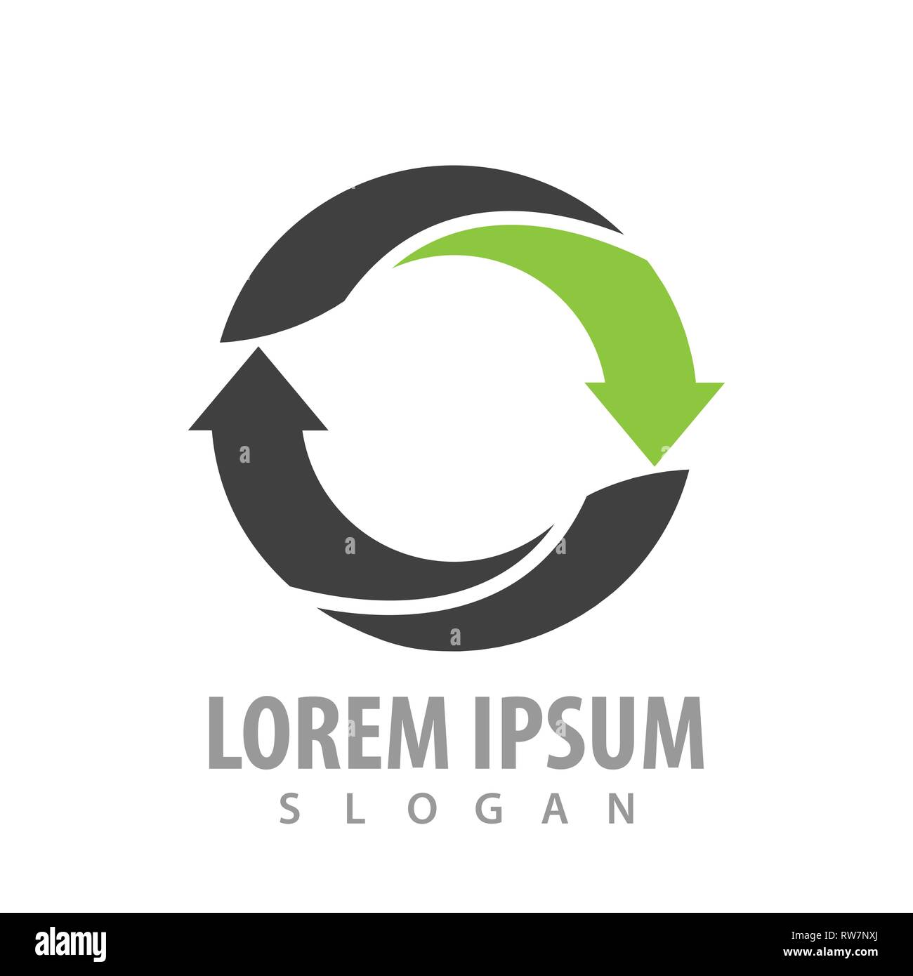 Circle arrow black green logo concept design. Symbol graphic template element Stock Vector