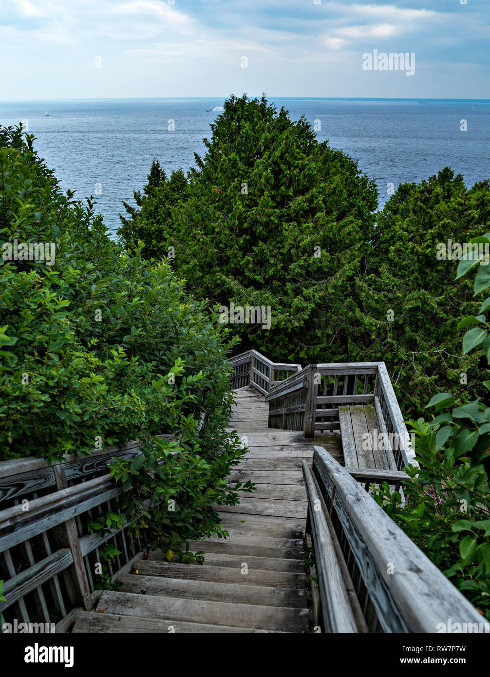 Steep Steps Leading To Lake Dock Stock Image - Image of steps, pond:  220289845