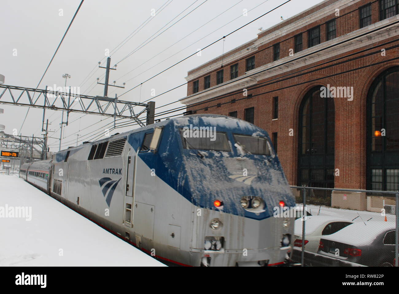 Amtrak, Hartford Line, and Shoreline East Trains at New Haven Union Station Stock Photo Alamy