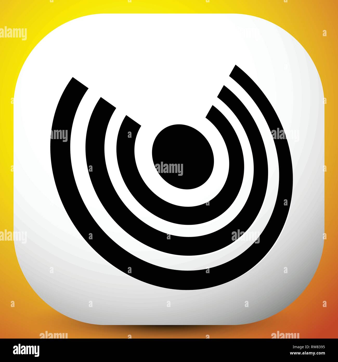 Icon with concentric circles for emitting, rays, signal themes Stock ...