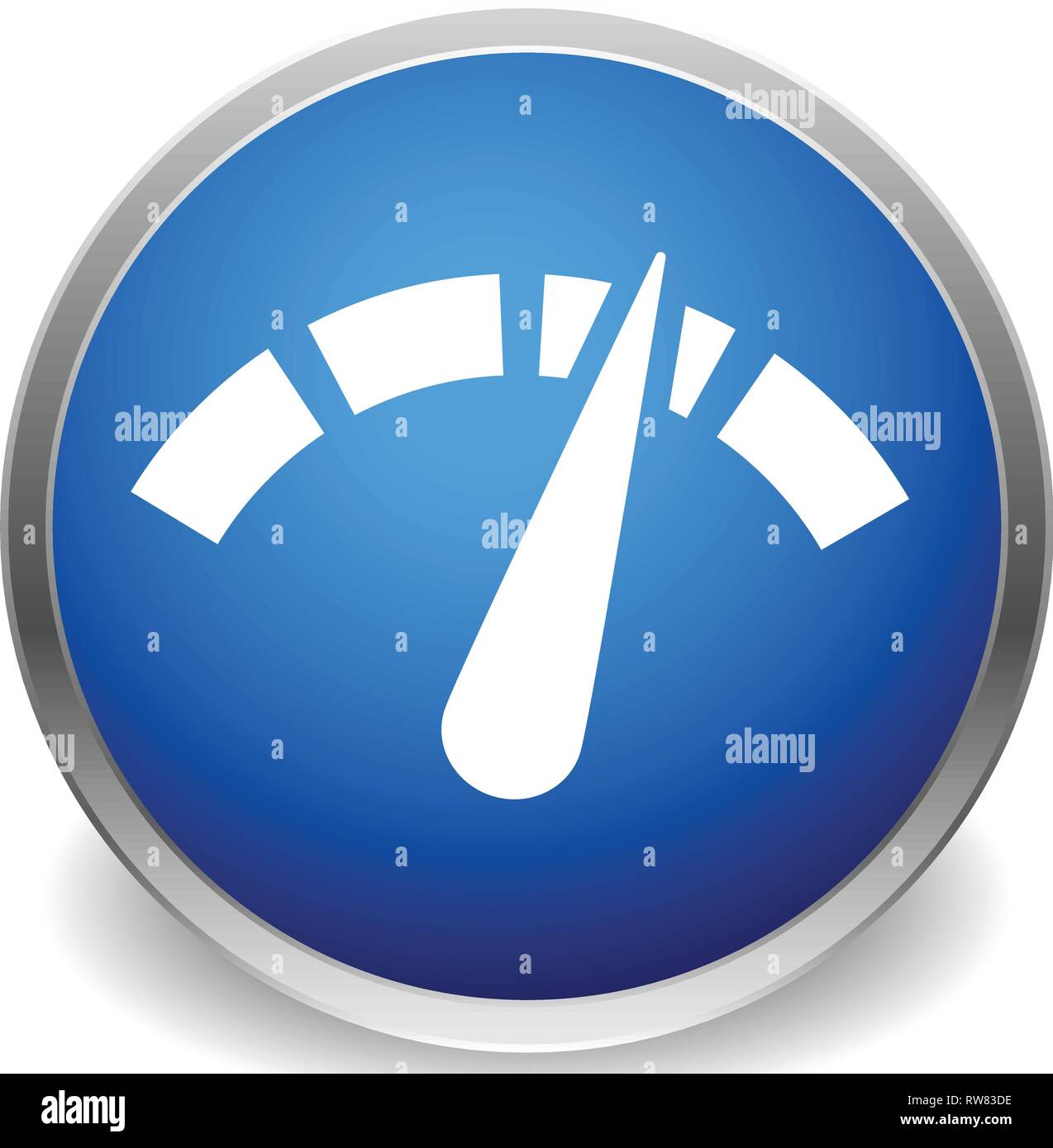 Icon with gauge, meter for calibration, indication, level themes Stock Vector