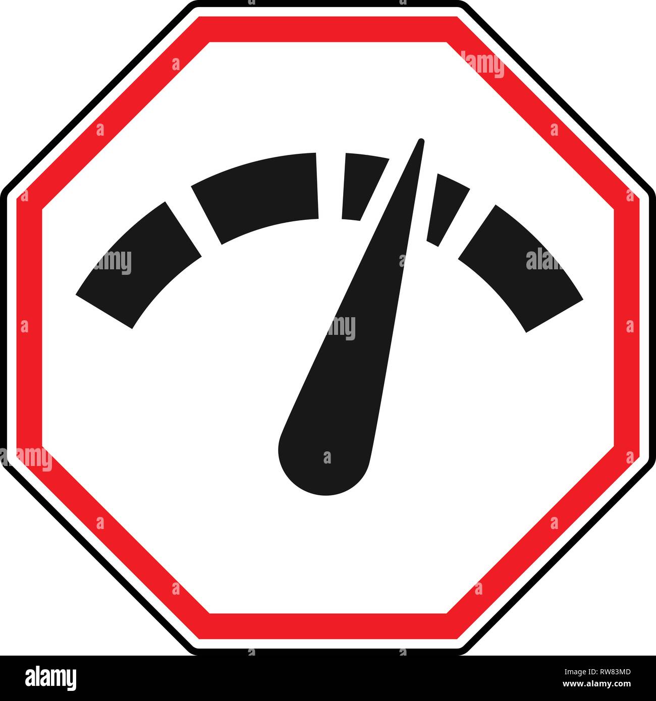 Icon with gauge, meter for calibration, indication, level themes Stock Vector