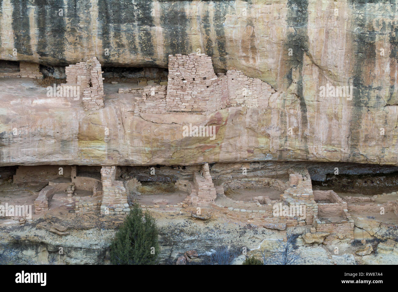 View of one of the many cliff dwellings in Mesa Verde National Park ...