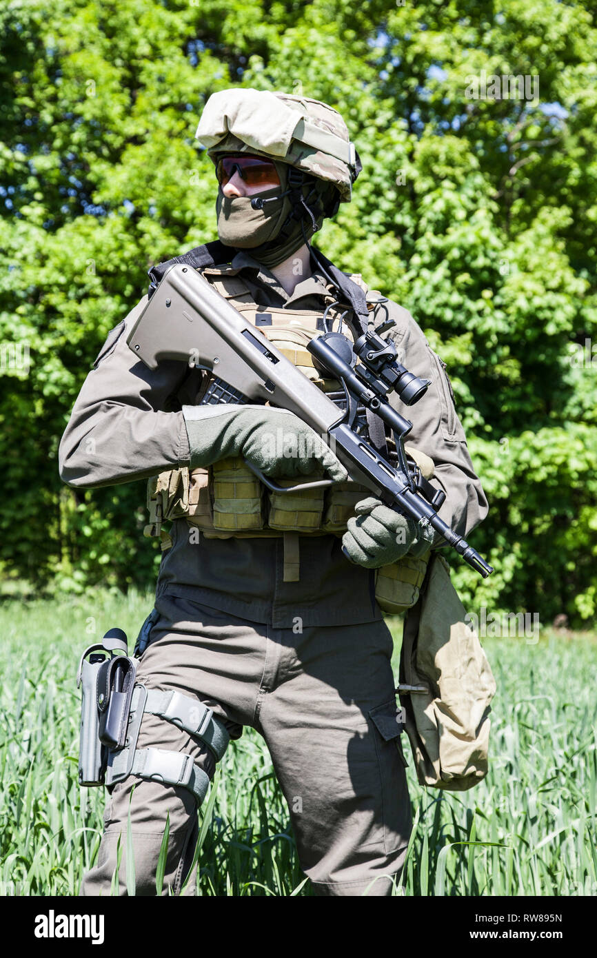 Jagdkommando Soldier Of The Austrian Special Forces Equipped With 