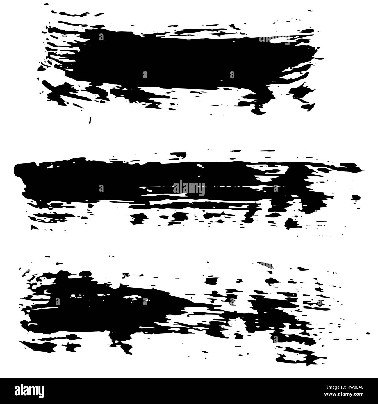 Grunge dry brush set. Hand drawn vector illustration Stock Vector Image ...