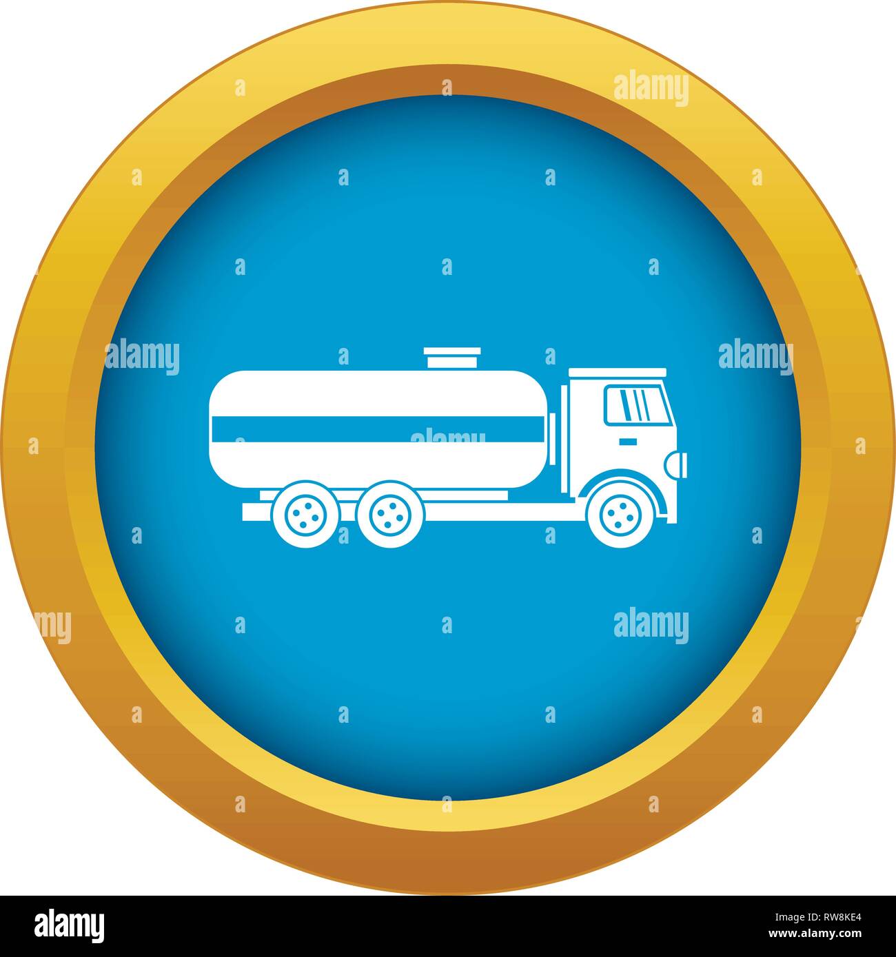 Fuel tanker truck icon blue vector isolated Stock Vector