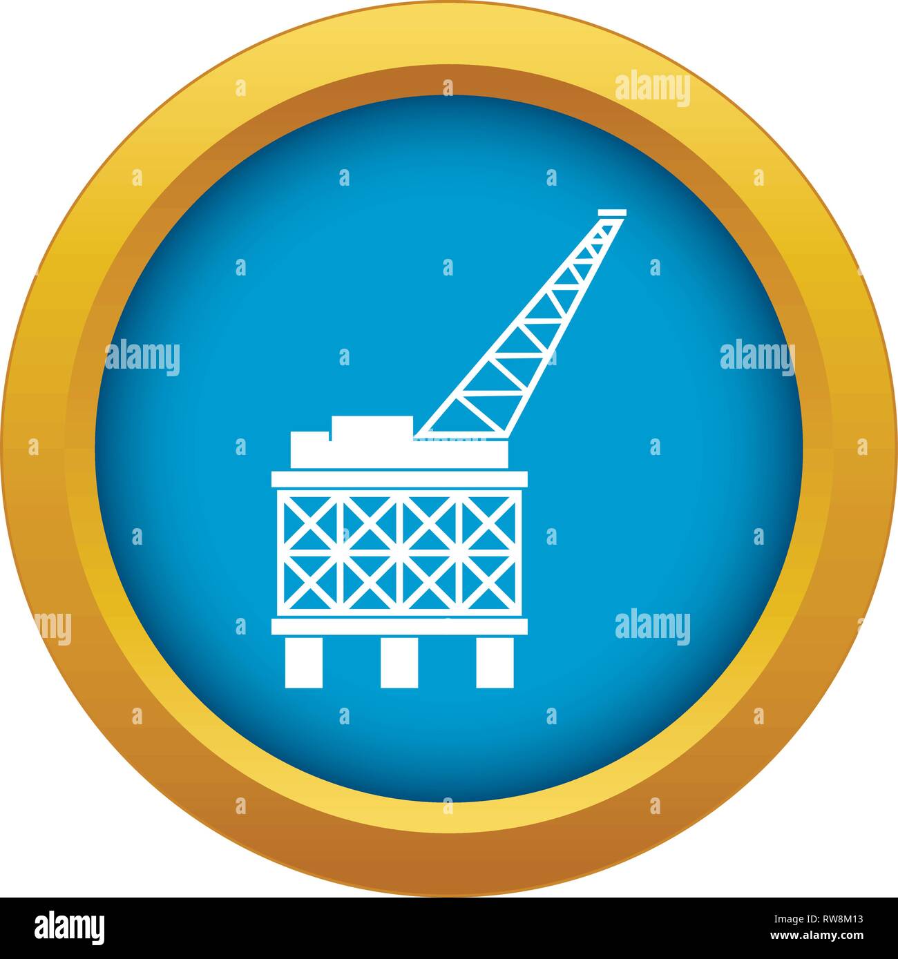 Oil platform icon blue vector isolated Stock Vector