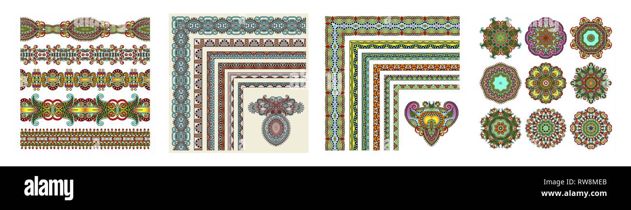 collection of ornamental floral vintage frame design Stock Vector Image ...