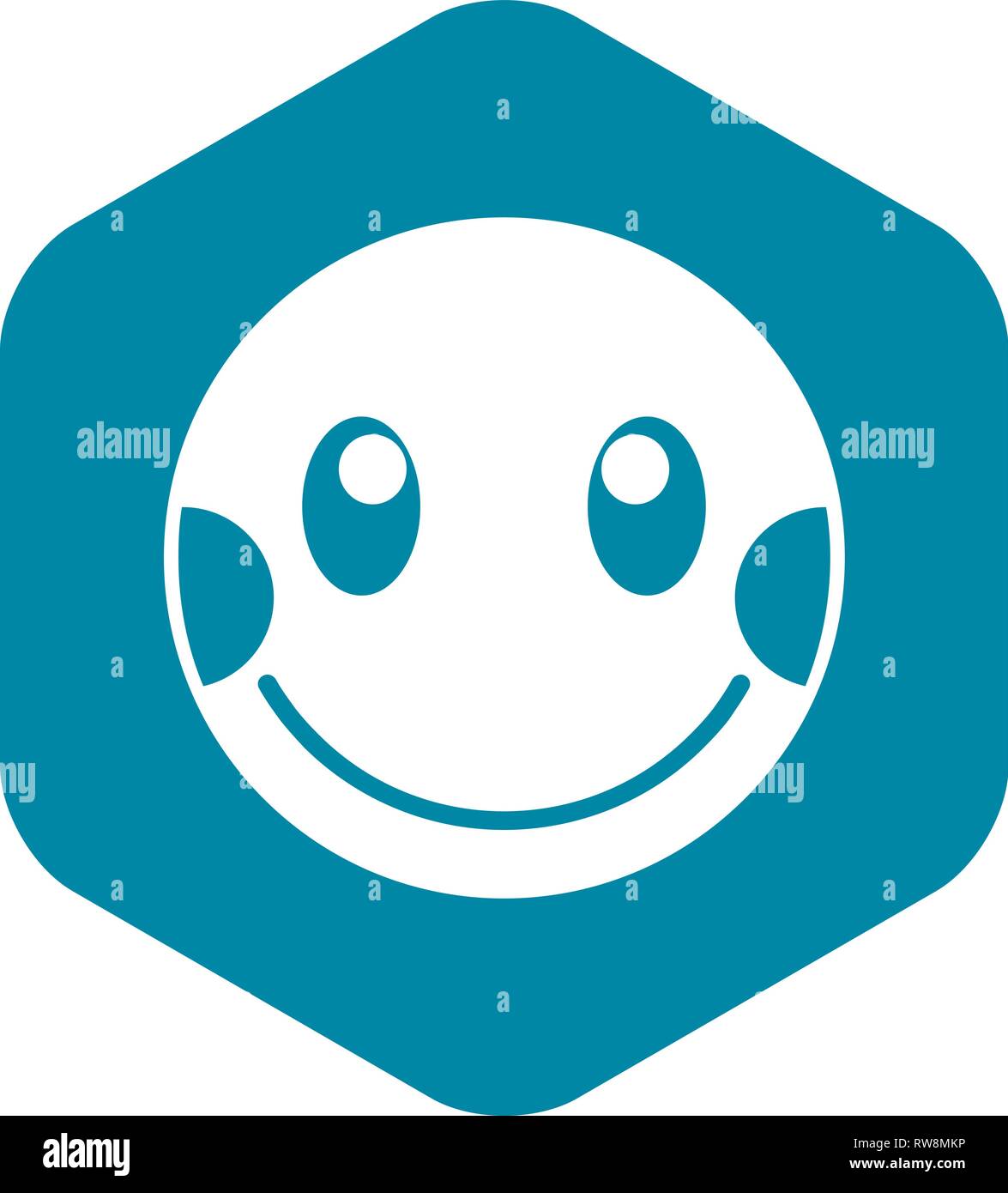 Embarrassed emoticon with flushed red cheeks icon Stock Vector Image