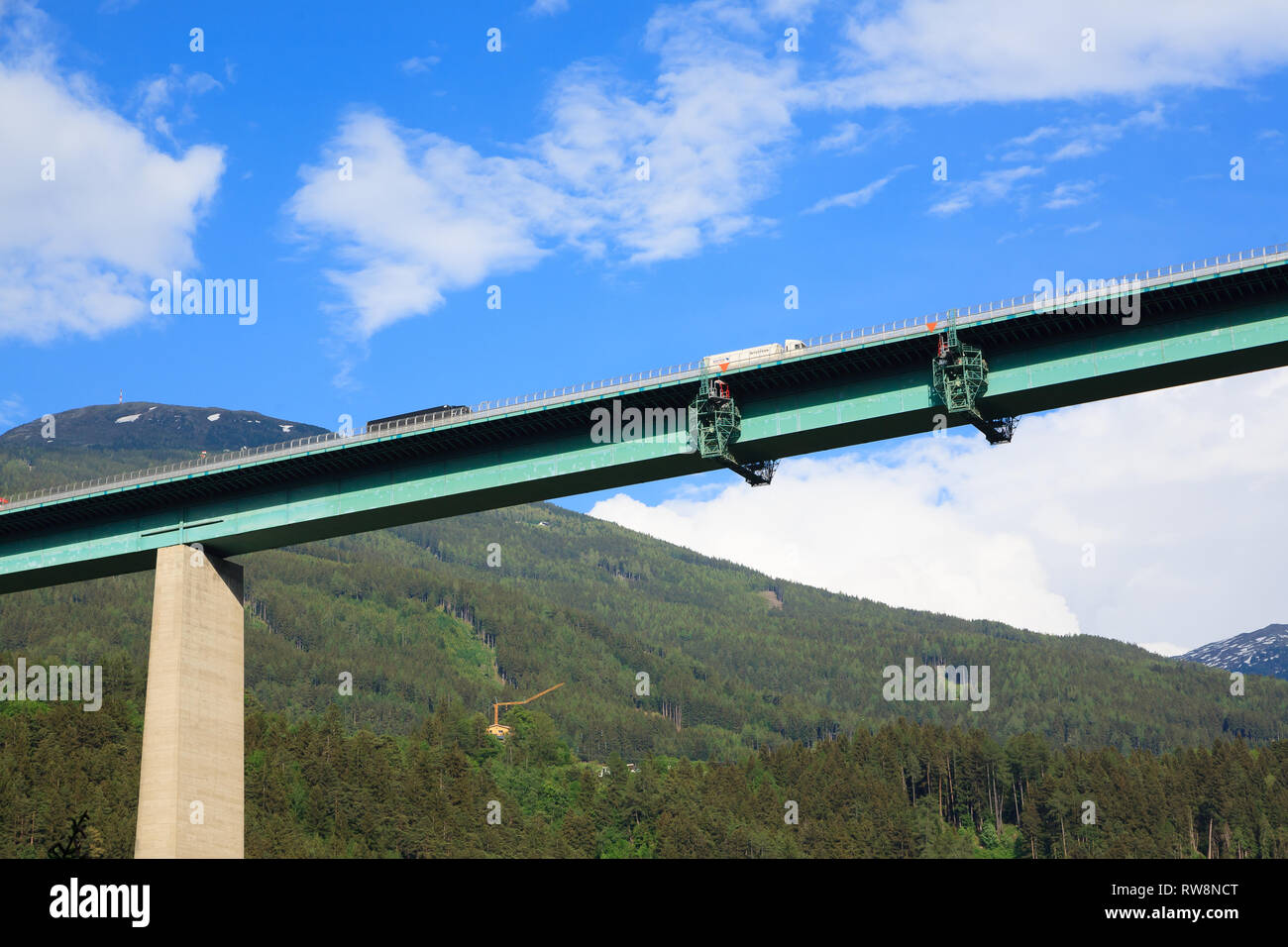 Europa Bridge near Innsbruck. Highest bridge in Europe Stock Photo