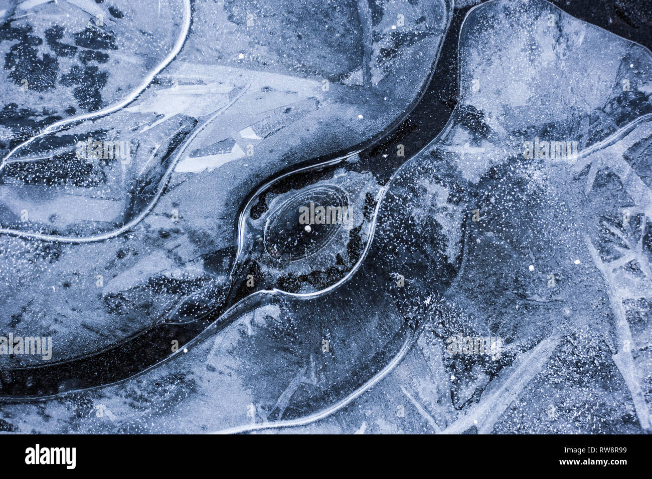 beautiful ice with different patterns Stock Photo - Alamy