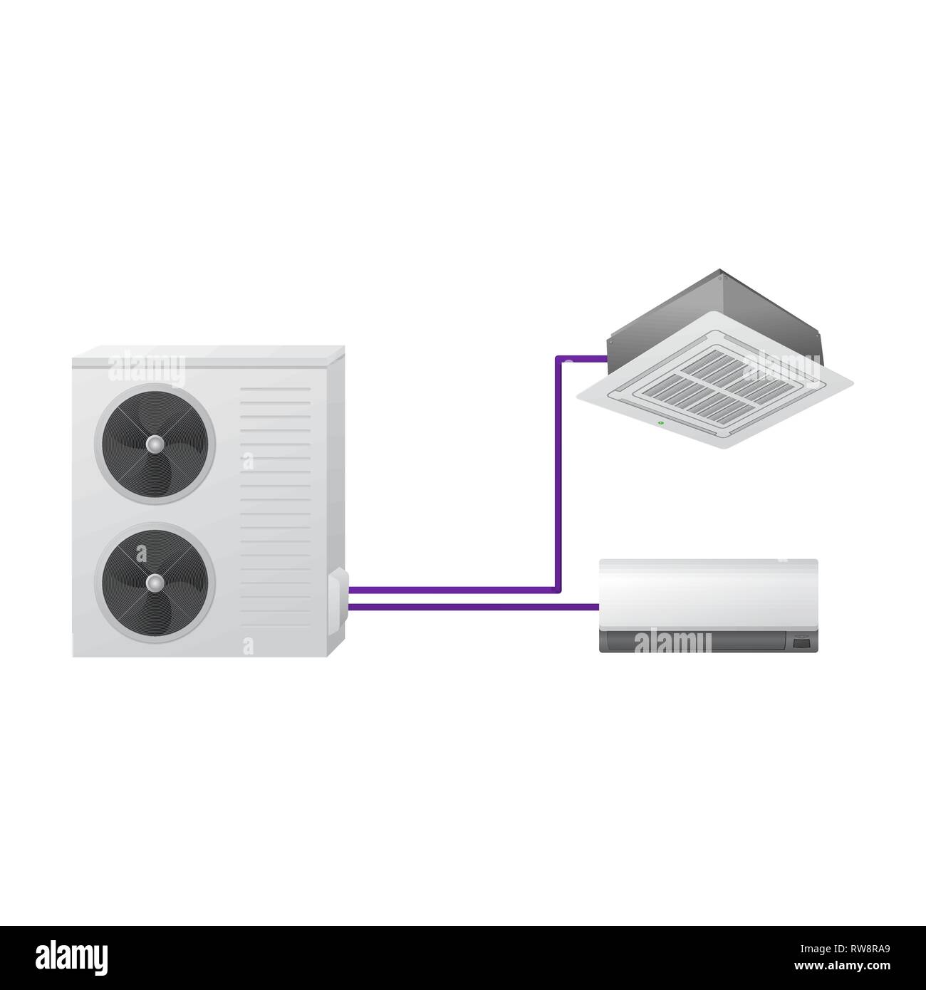 Air Conditioning Vector Illustration Multi Split System