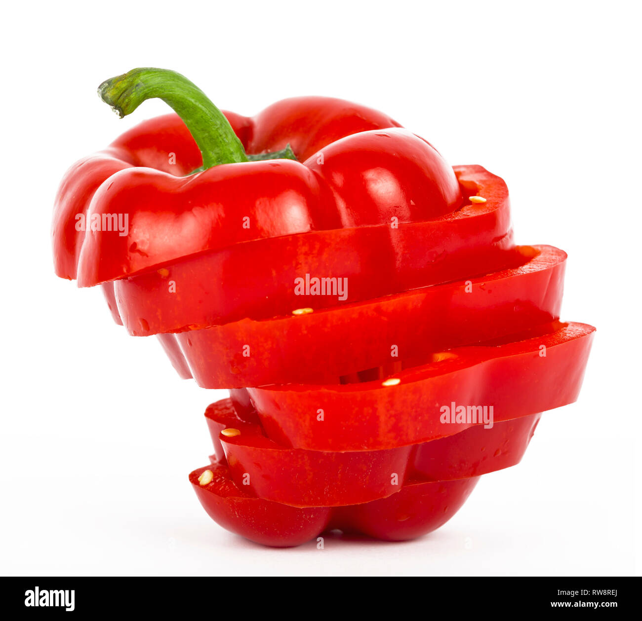 Paprika. Sweet red pepper close up isolated on white background Stock ...