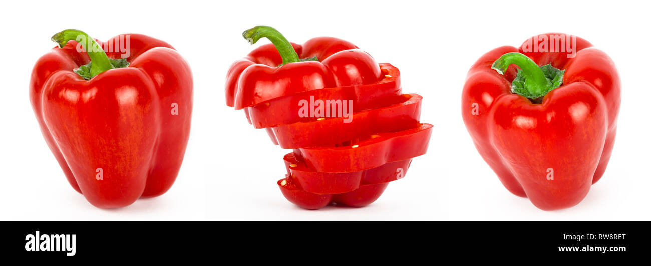 Paprika. Sweet red pepper close up isolated on white background Stock ...