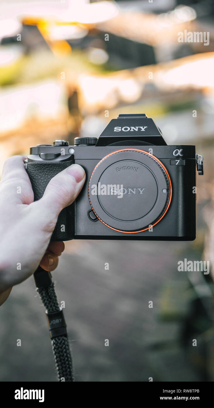 Sony A7 Full Frame Mirrorless Camera Stock Photo