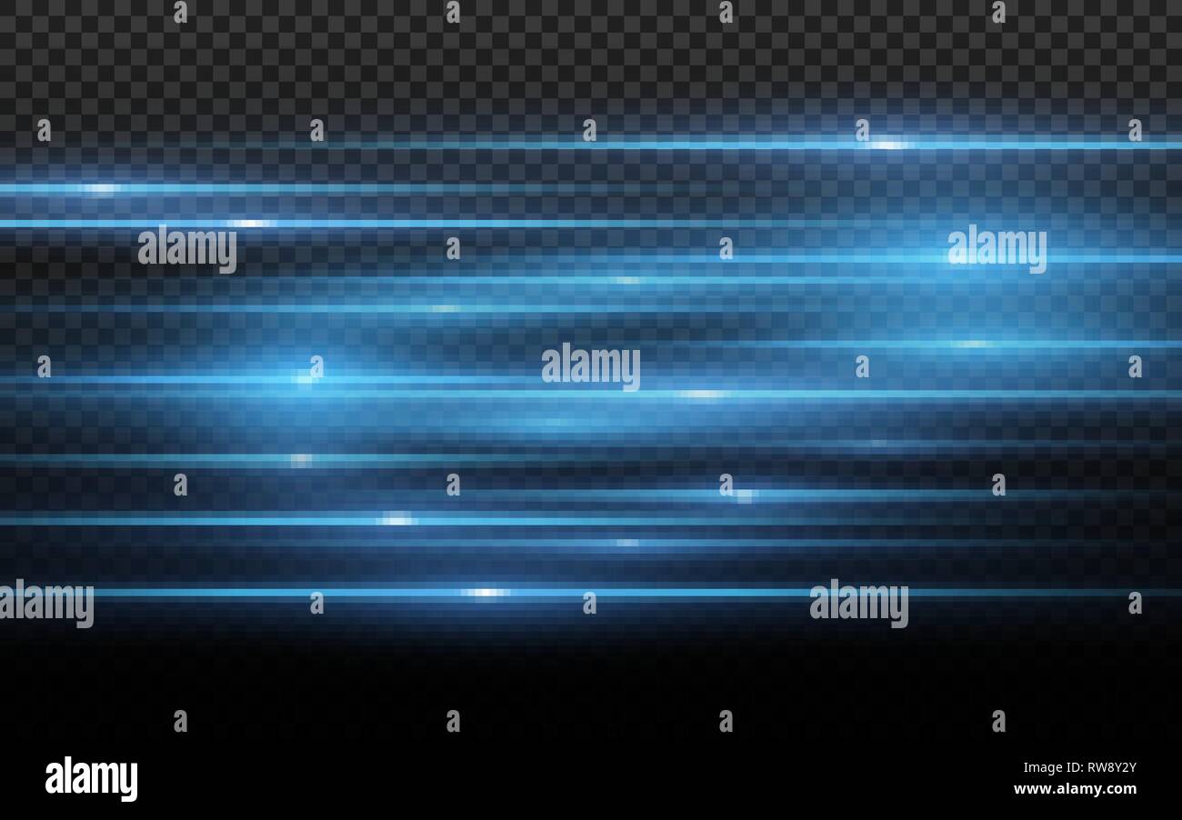 Stylish blue light effect. Abstract laser beams of light. Chaotic neon