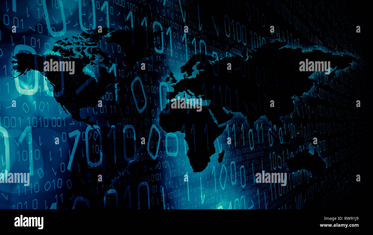 Computer espionage in cyber world Stock Photo
