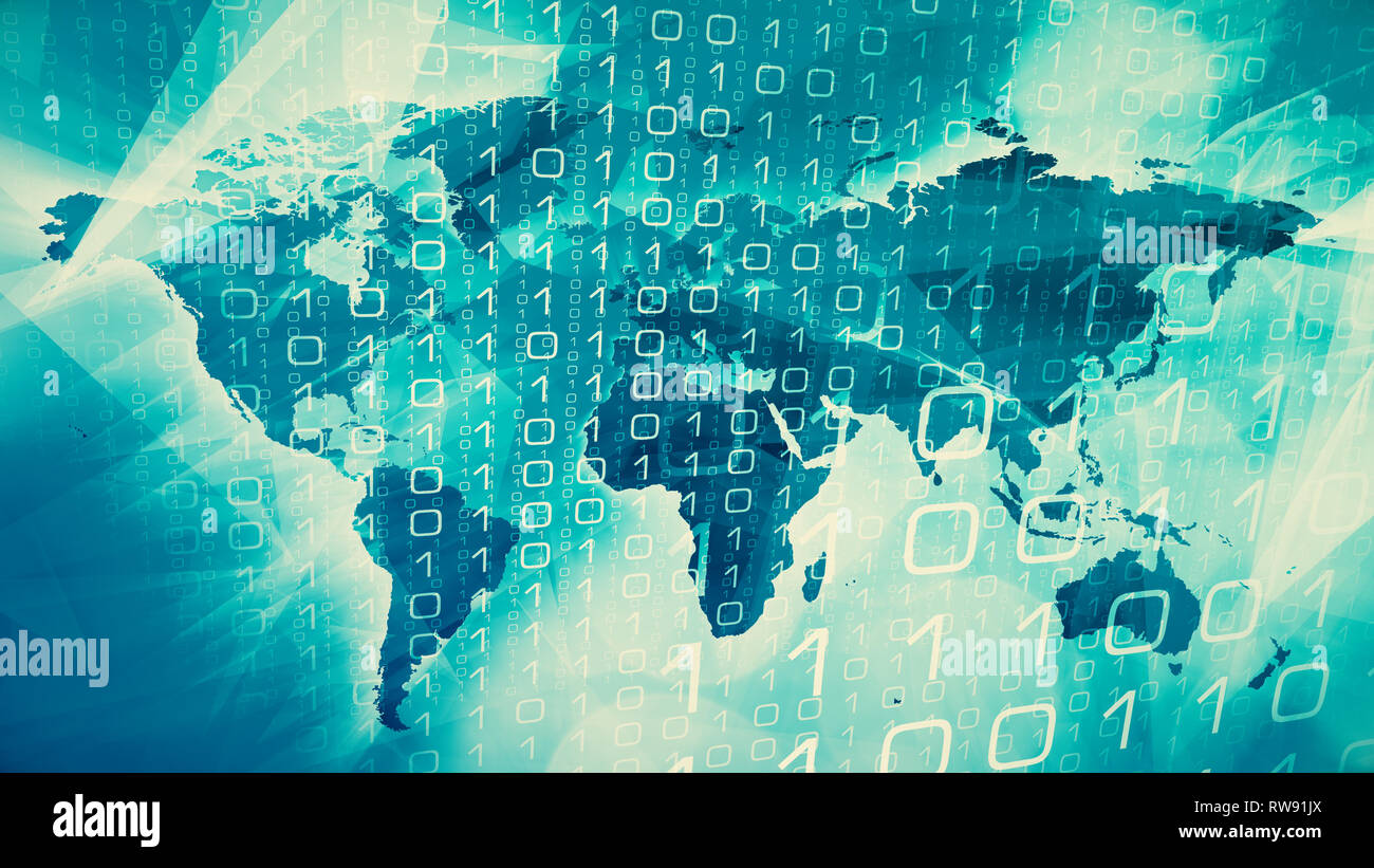 Map of world digital technology Stock Photo - Alamy