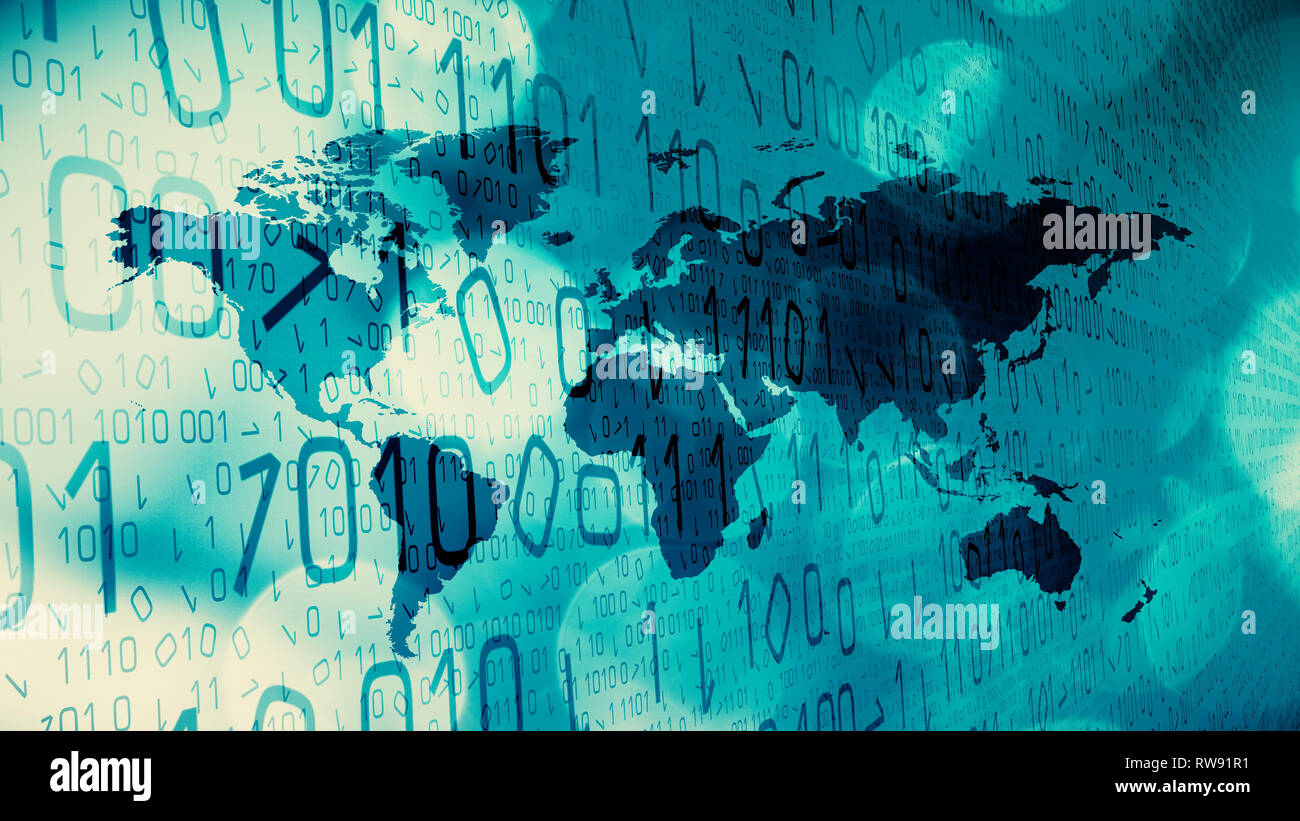 Future technology world map creative conception Stock Photo - Alamy