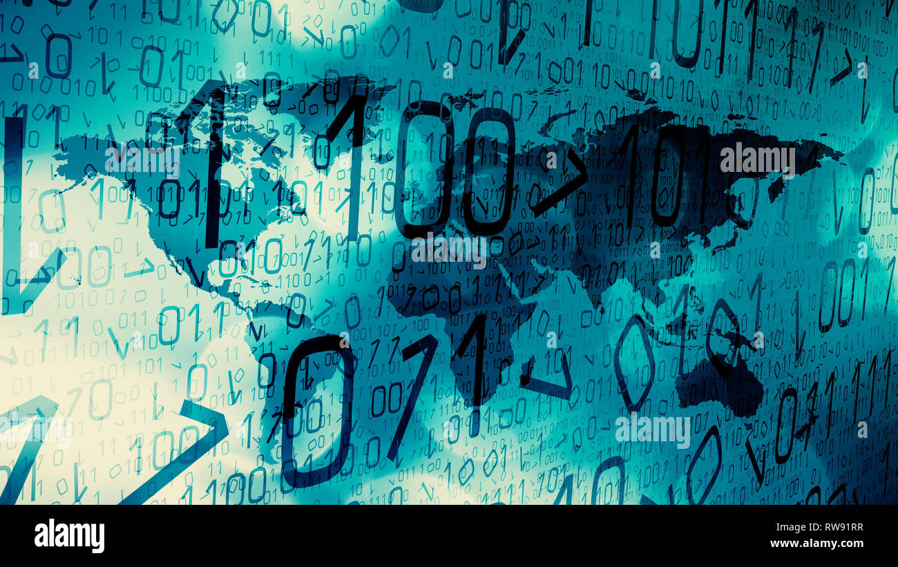 Global cyber attacks, digital technology threats Stock Photo