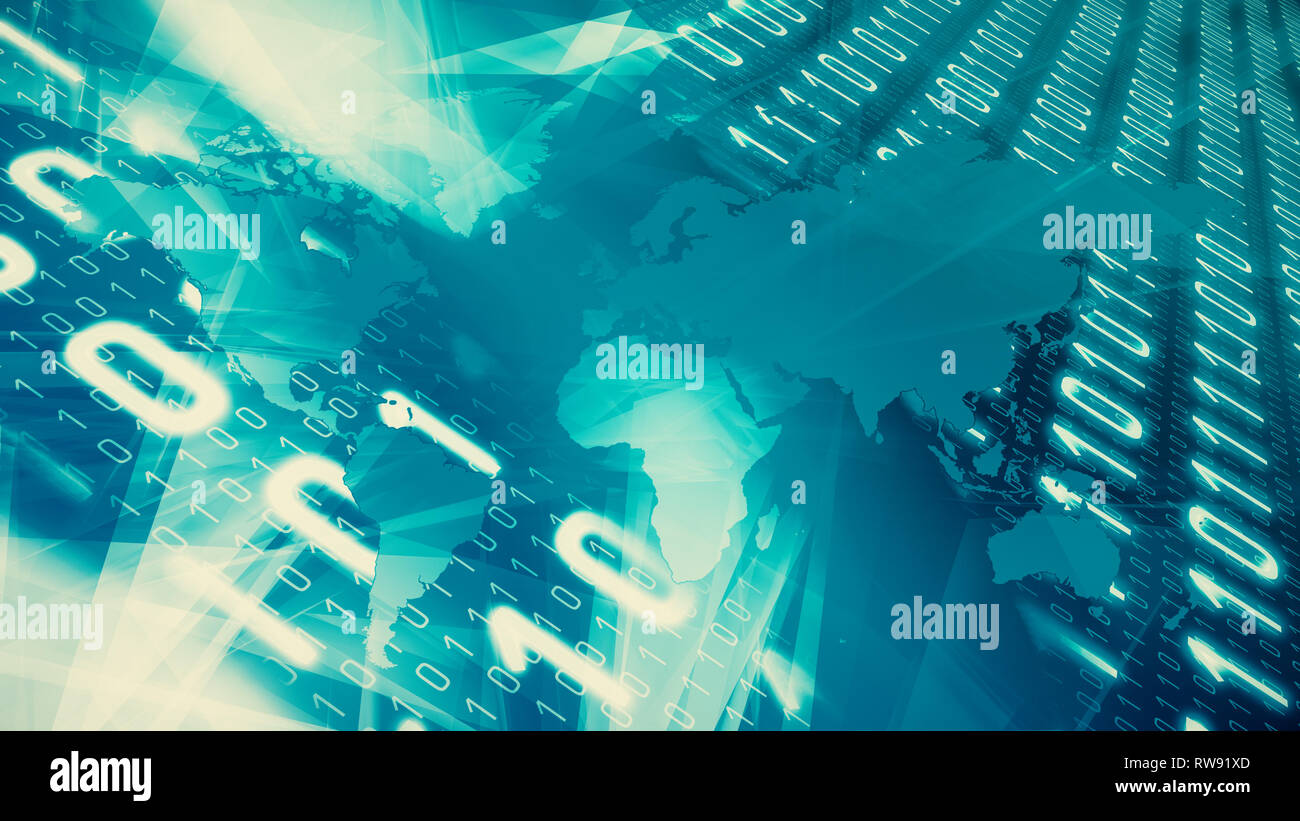 Cyber attack in world network, computer espionage Stock Photo