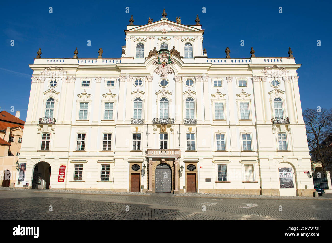 Archbishop Palace outside Prague Castle, Prague (Praha), Czech Republic Stock Photo