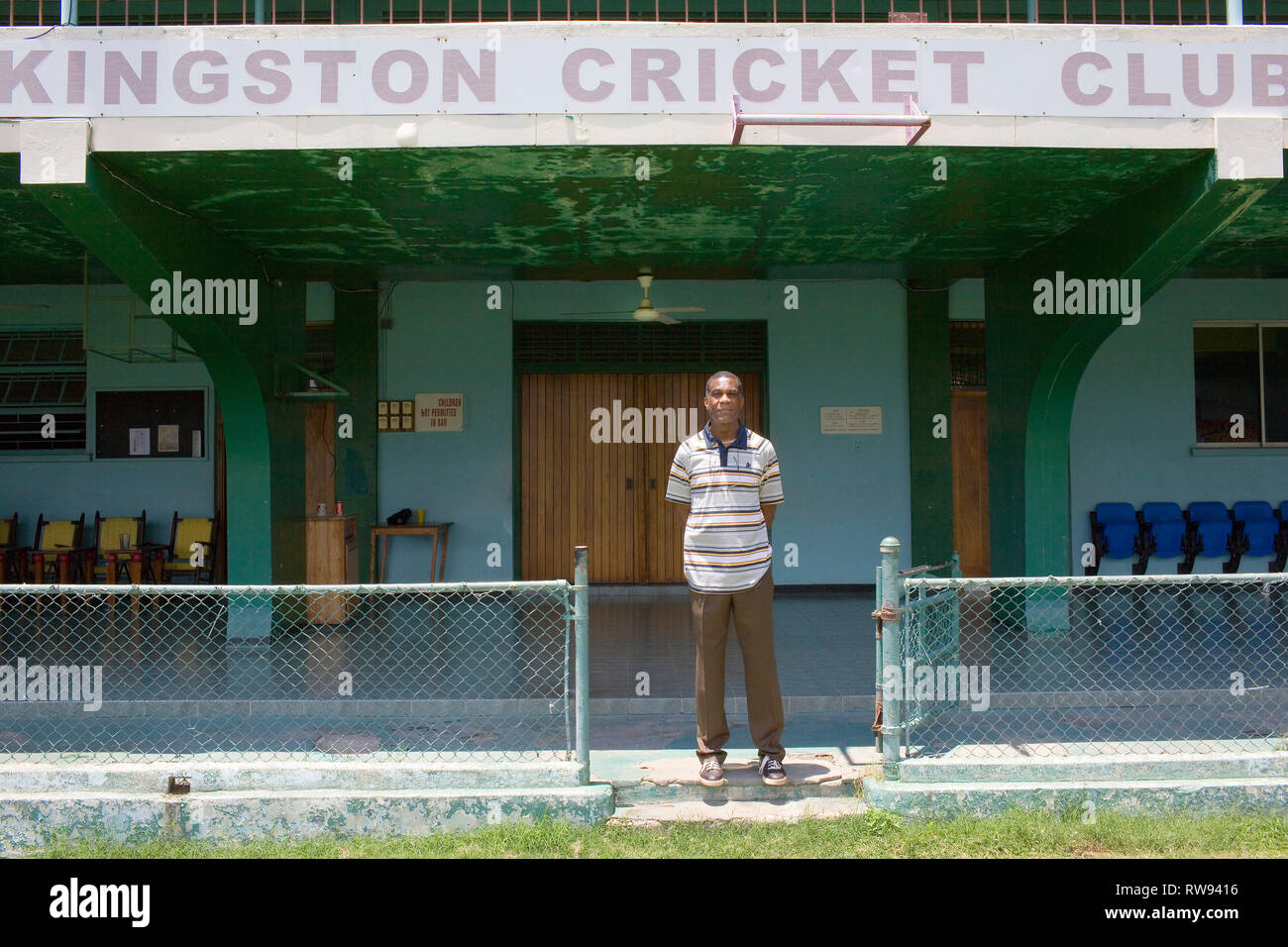 Former West Indies fast bowler Michael Holding at the Kingston Cricket Club. Stock Photo