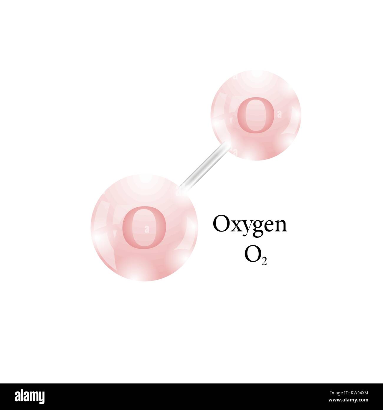 Molecule of Oxygen. Chemical Element of the Periodic Table on White ...