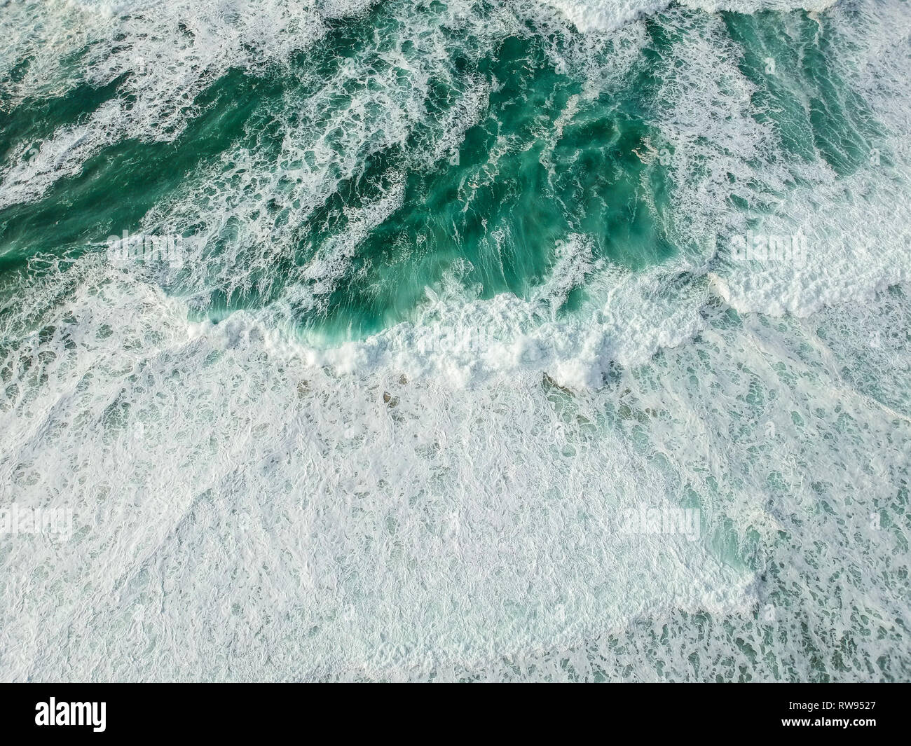 Aerial view of stormy ocean with waves. Drone photo Stock Photo - Alamy