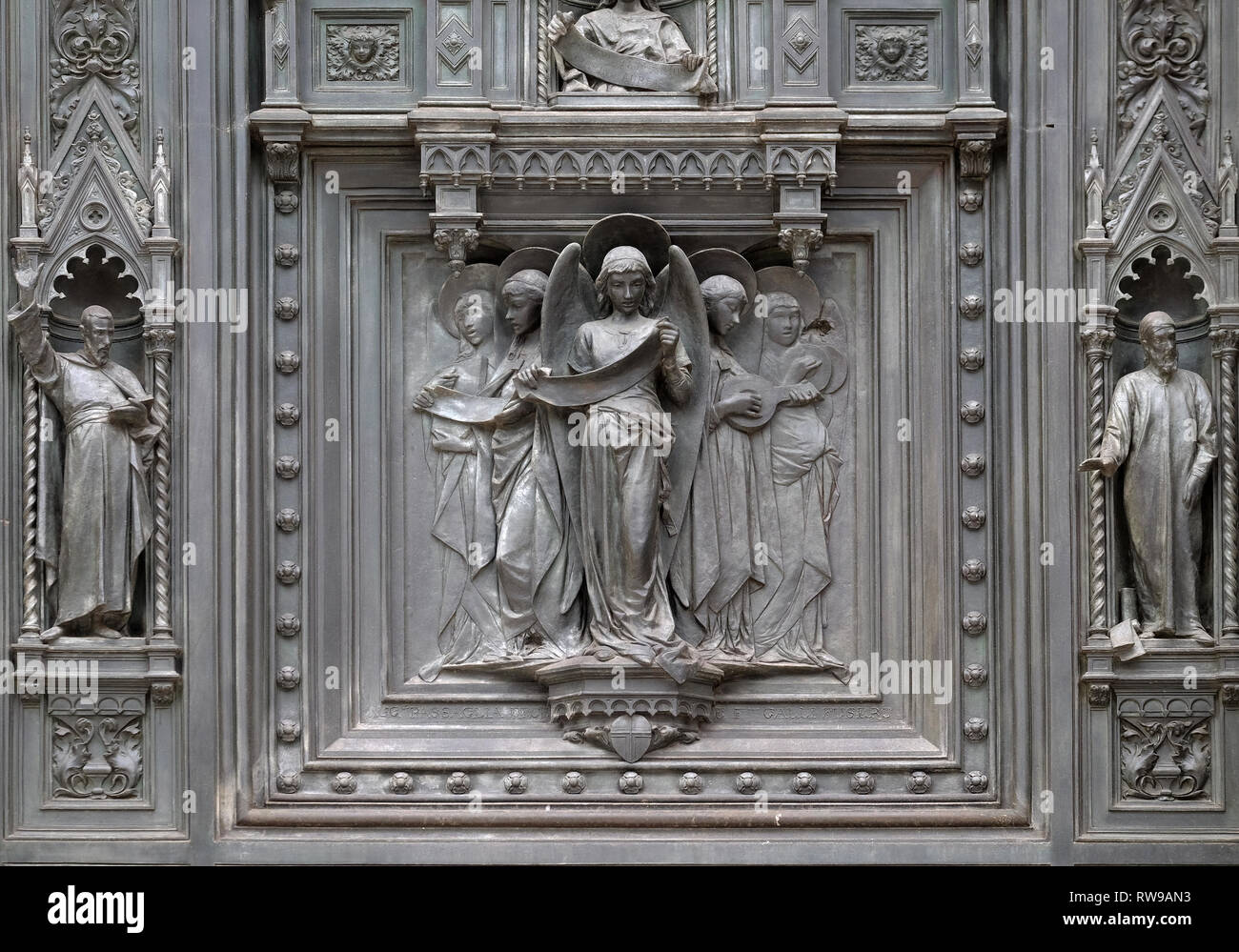Detail of door of Cattedrale di Santa Maria del Fiore (Cathedral of Saint Mary of the Flower), Florence, Italy Stock Photo
