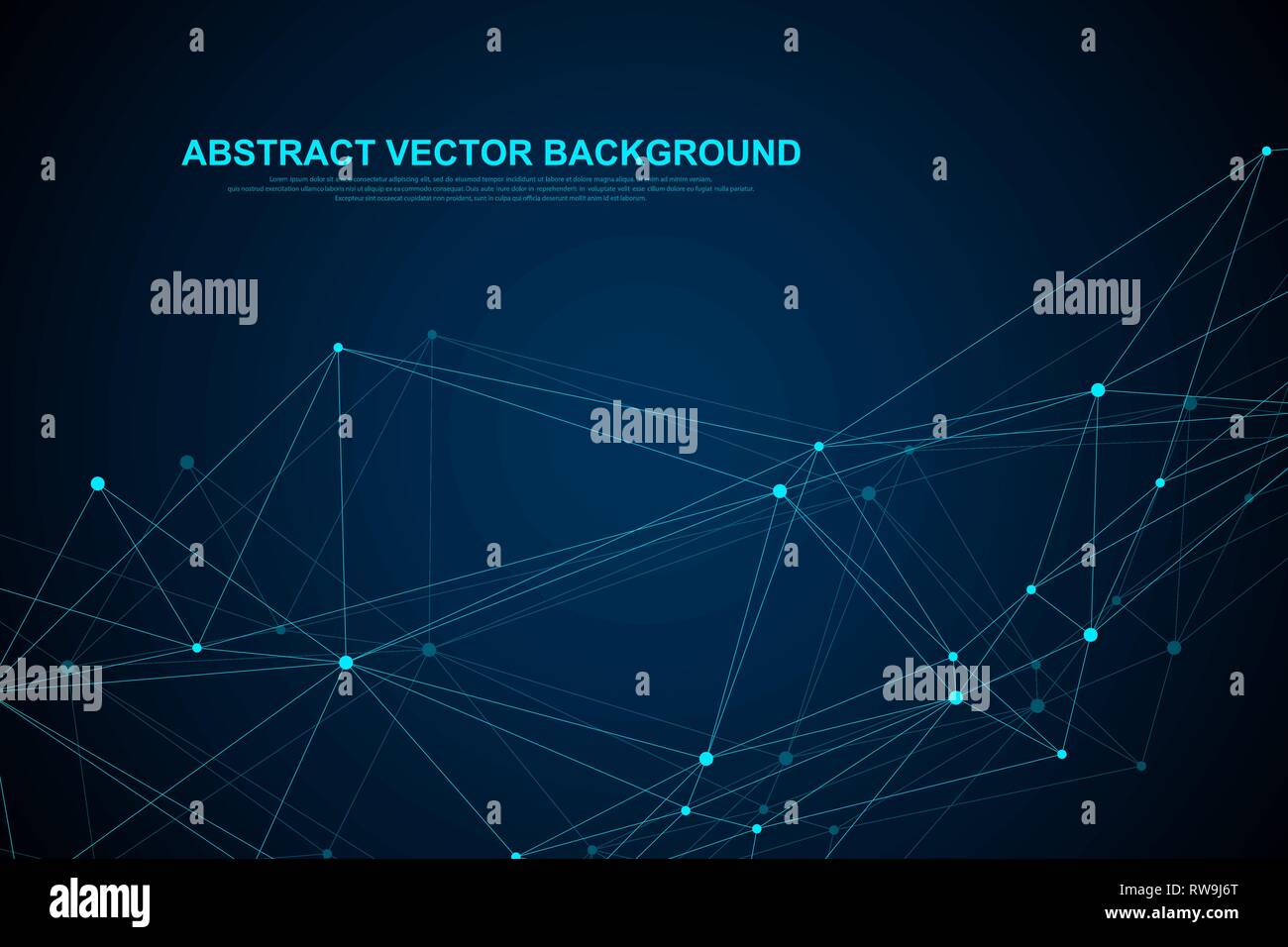 Futuristic abstract vector background blockchain technology. Peer to peer network business concept. Global cryptocurrency blockchain vector banner Stock Vector