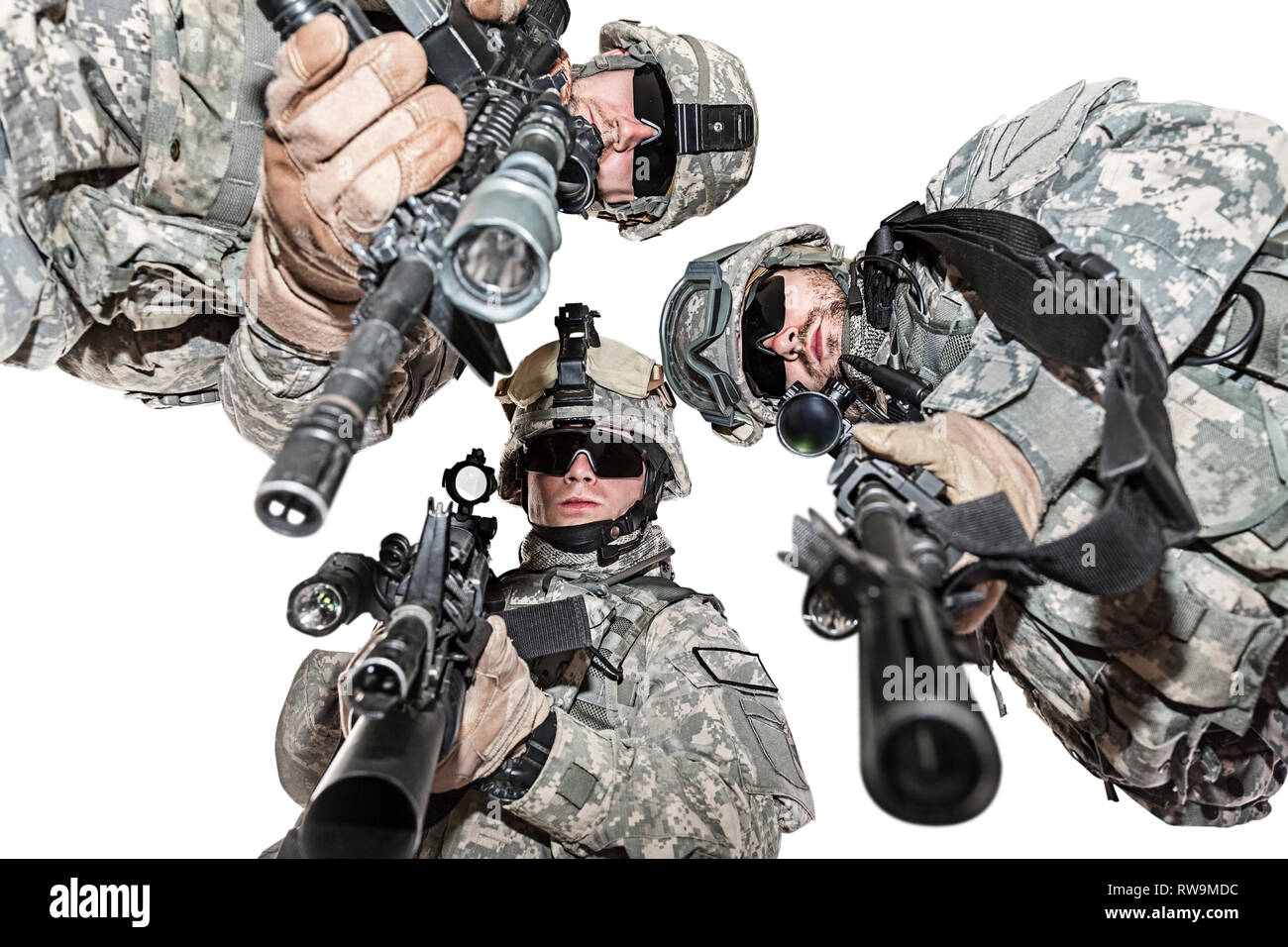 United States paratroopers airborne infantry, studio shot Stock Photo