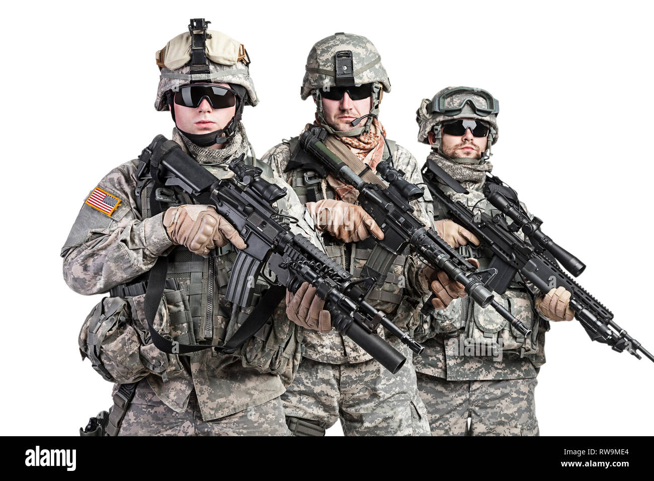 United States paratroopers airborne infantry, studio shot Stock Photo