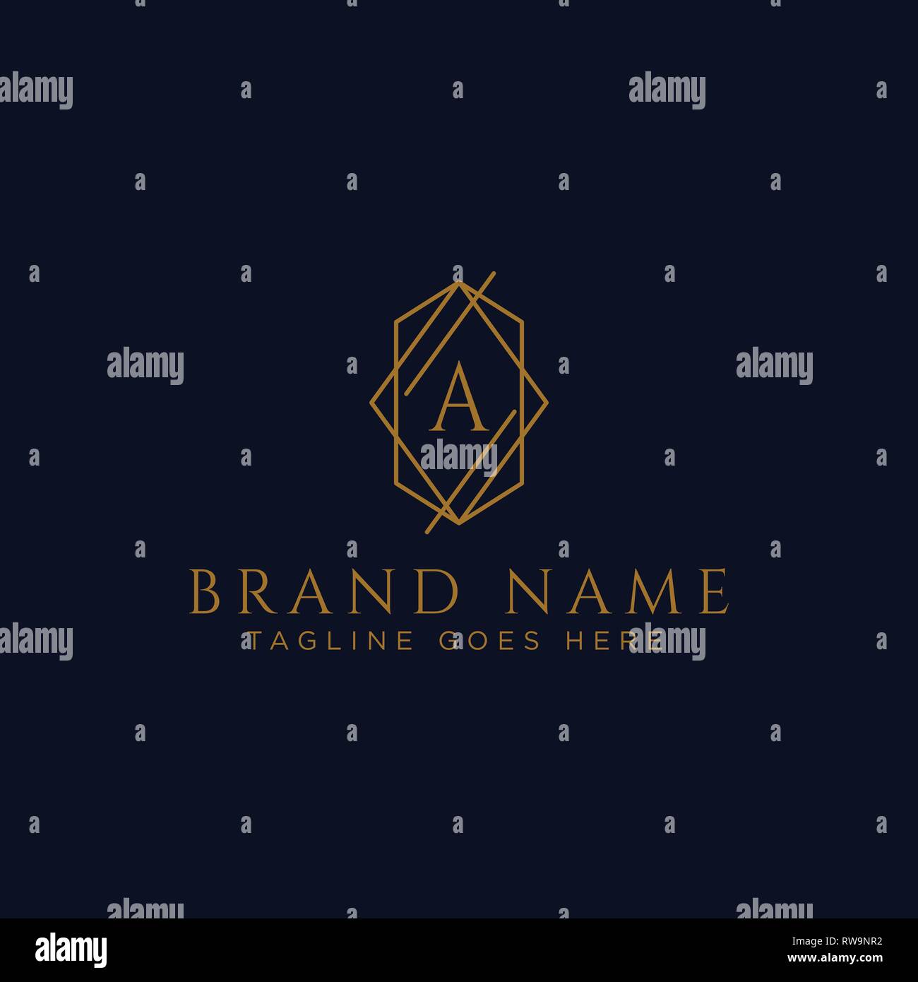 Luxury vector logotype. Premium letter a logo with golden design ...