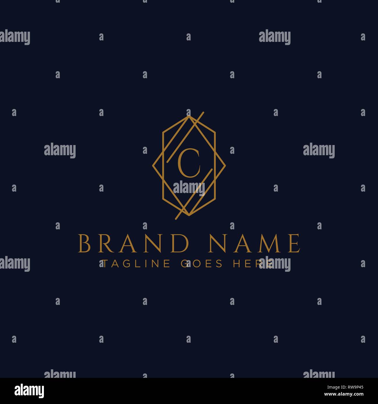 Luxury vector logotype. Premium letter c logo with golden design ...