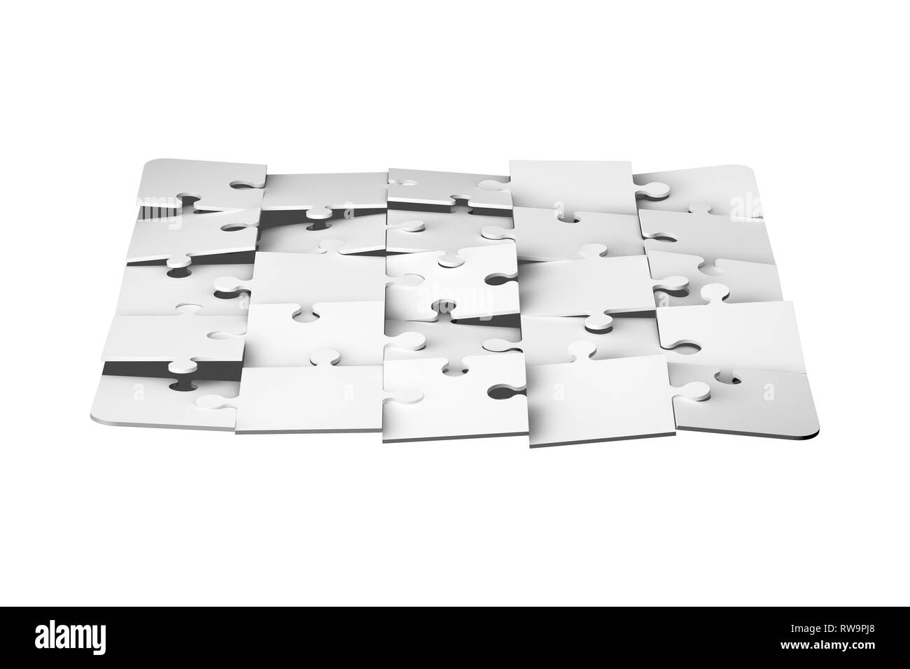 3d illustration and rendering of jigsaw puzzle pieces, isolated on ...