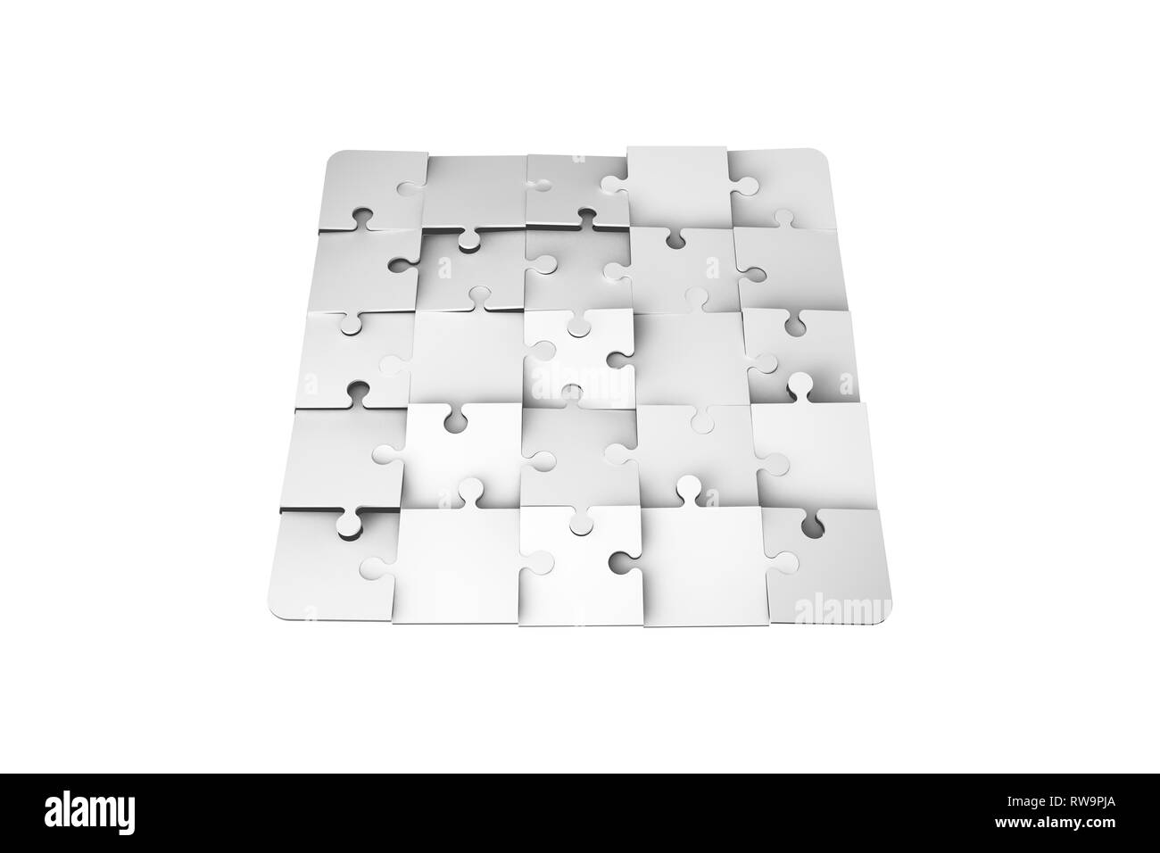 3d illustration and rendering of jigsaw puzzle pieces, isolated on ...